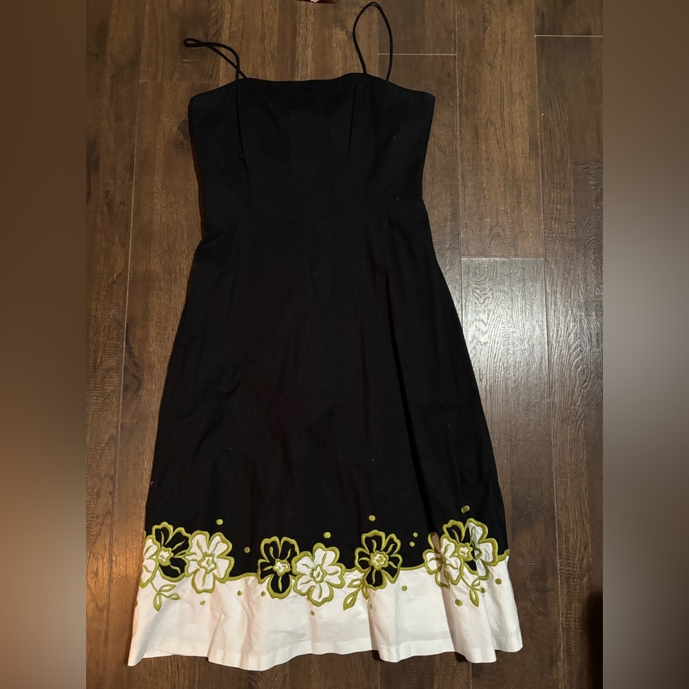 Elegant Black and White Floral Dress